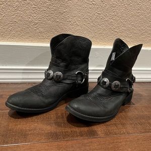 Denim & Supply Black Motorcycle Cowboy Boots Shorties